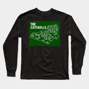 The Catskills Map Art Long Sleeve T-Shirt